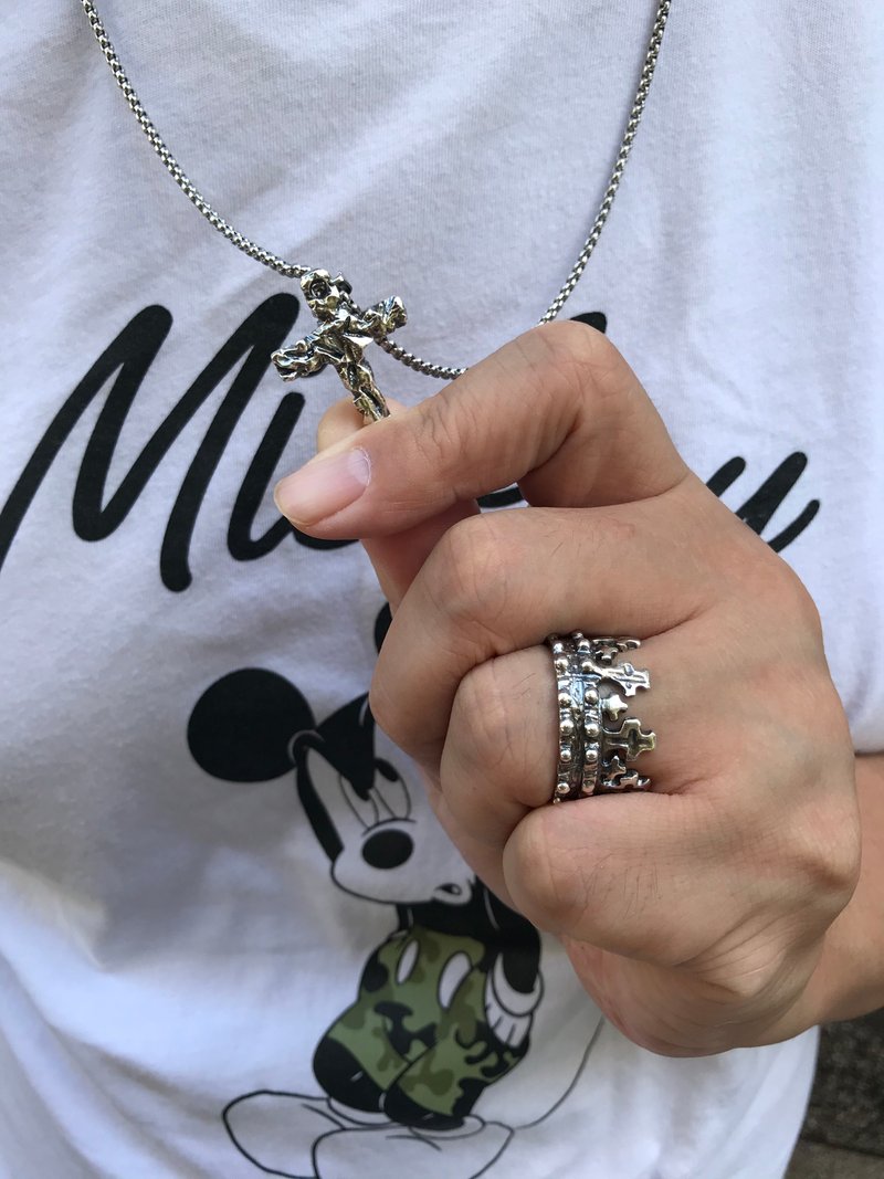 限量-十字架纯银项链 - 项链 - 纯银 银色