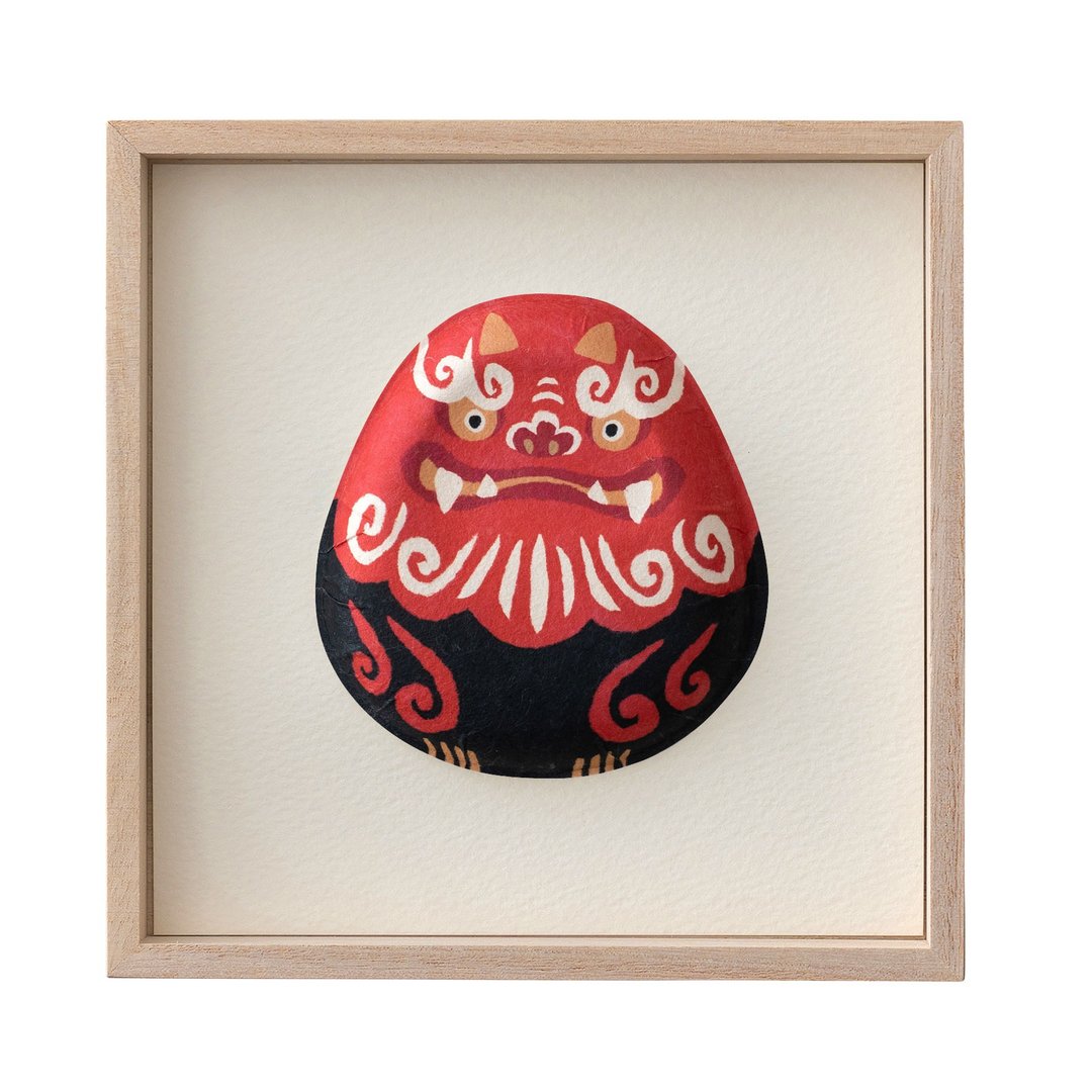Washi Wall Decoration - Fukura, 1 type of Shisa (female) - 墙贴/壁贴 - 纸 