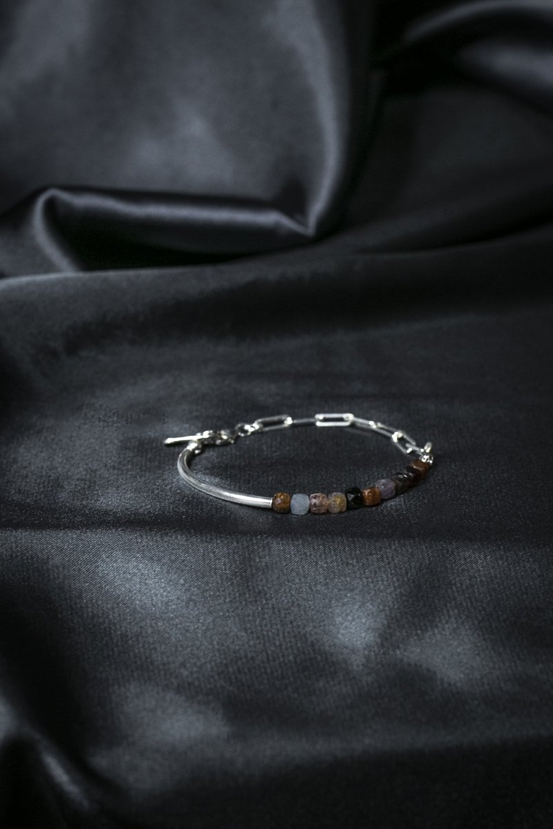 CYH- 天然彩尖晶纯银手环 - 手链/手环 - 纯银 多色