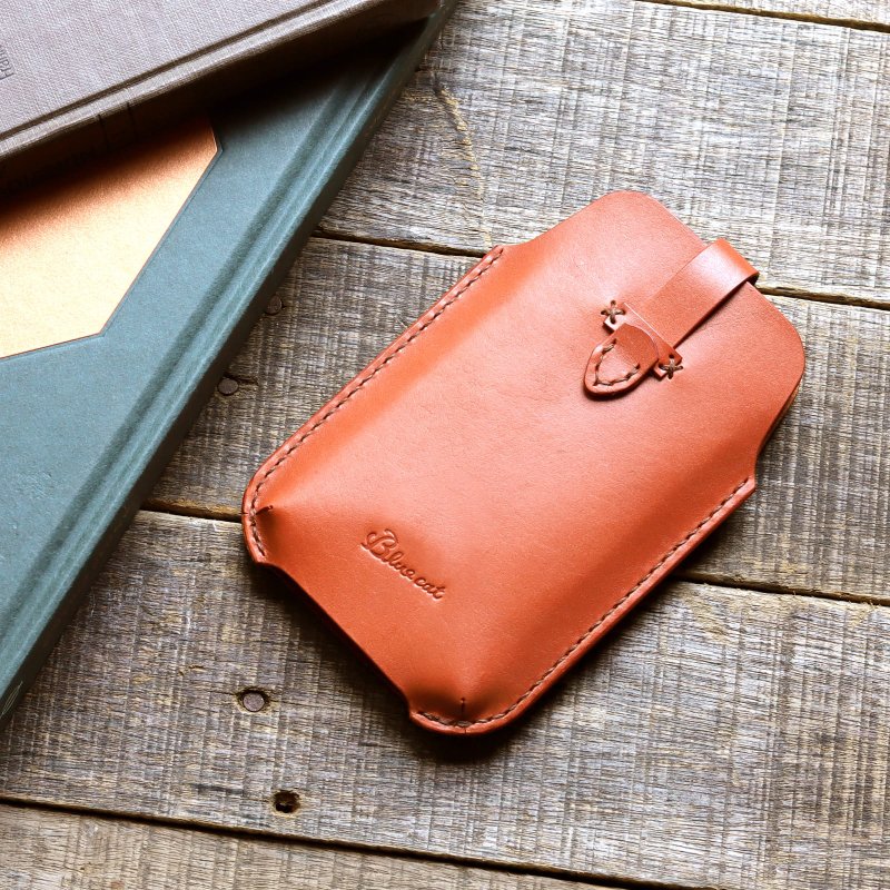 Rustic iPhone手机套－装手机壳用∣古驼红植鞣牛皮革∣多色 - 手机壳/手机套 - 真皮 咖啡色