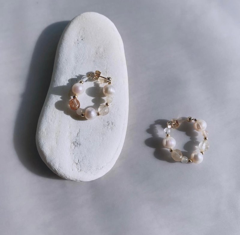 甜甜圈耳环_流沙口味 - 耳环/耳夹 - 24k 金 