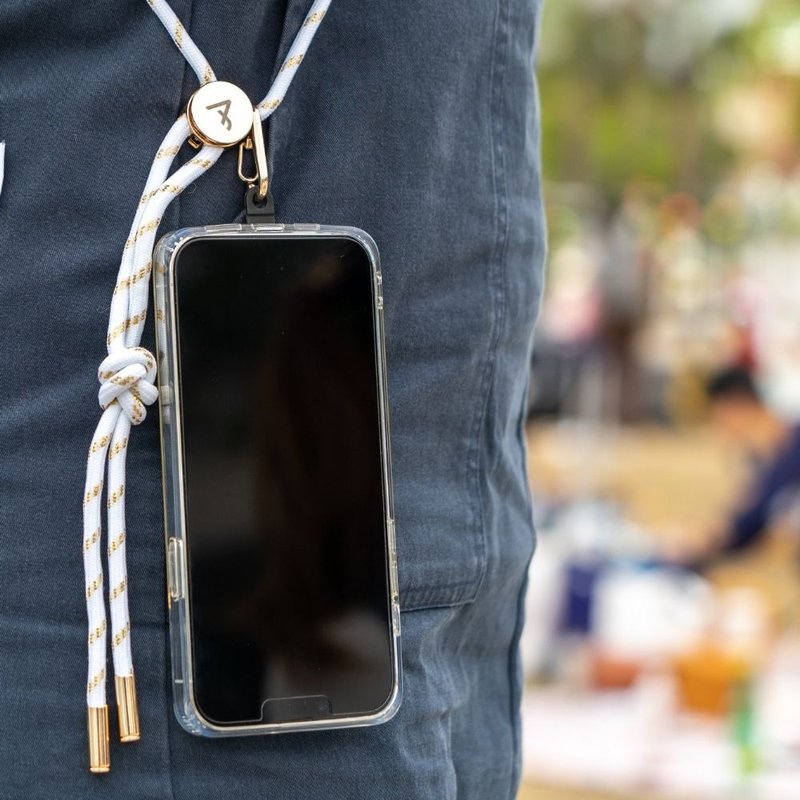 NORE 背带手机绳索 / 金属系列 / White 白+金丝混色 - 手机配件 - 尼龙 白色