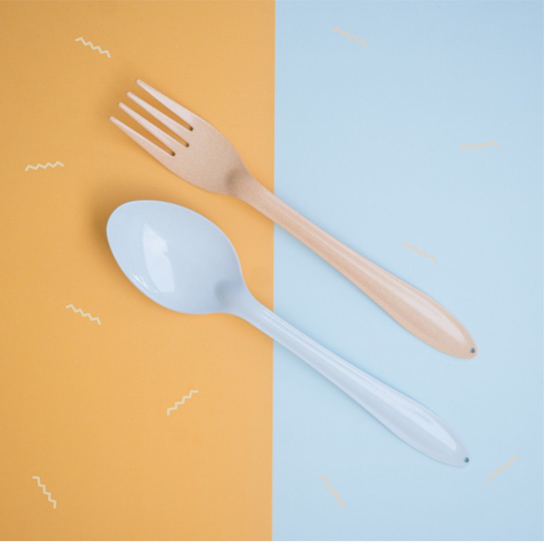 Light Blue Spoon+Orange Fork : Switch Sweet Collection - 餐刀/叉/匙组合 - 珐琅 蓝色