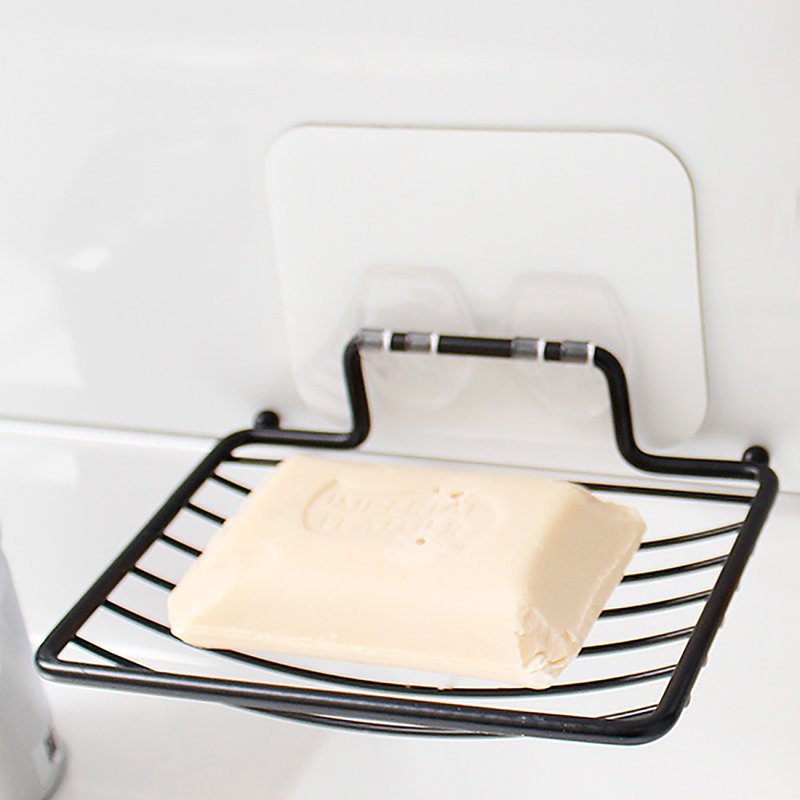 肥皂瀝水架  Otel Magic Sticky Hook Drainer Soap Dish 水切りソープトレイ　素面無印貼片 - 卫浴用品 - 塑料 白色