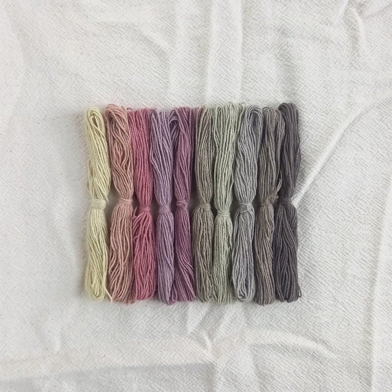 粗线/暖色12m x 10色/植株染色棉线粗1mm/绣线，刺子线，十字绣，包边，补补 - 编织/刺绣/羊毛毡/裁缝 - 棉 多色