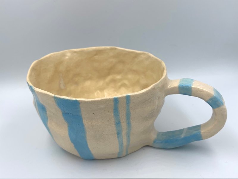 手捏彩绘陶杯 - 咖啡杯/马克杯 - 陶 蓝色