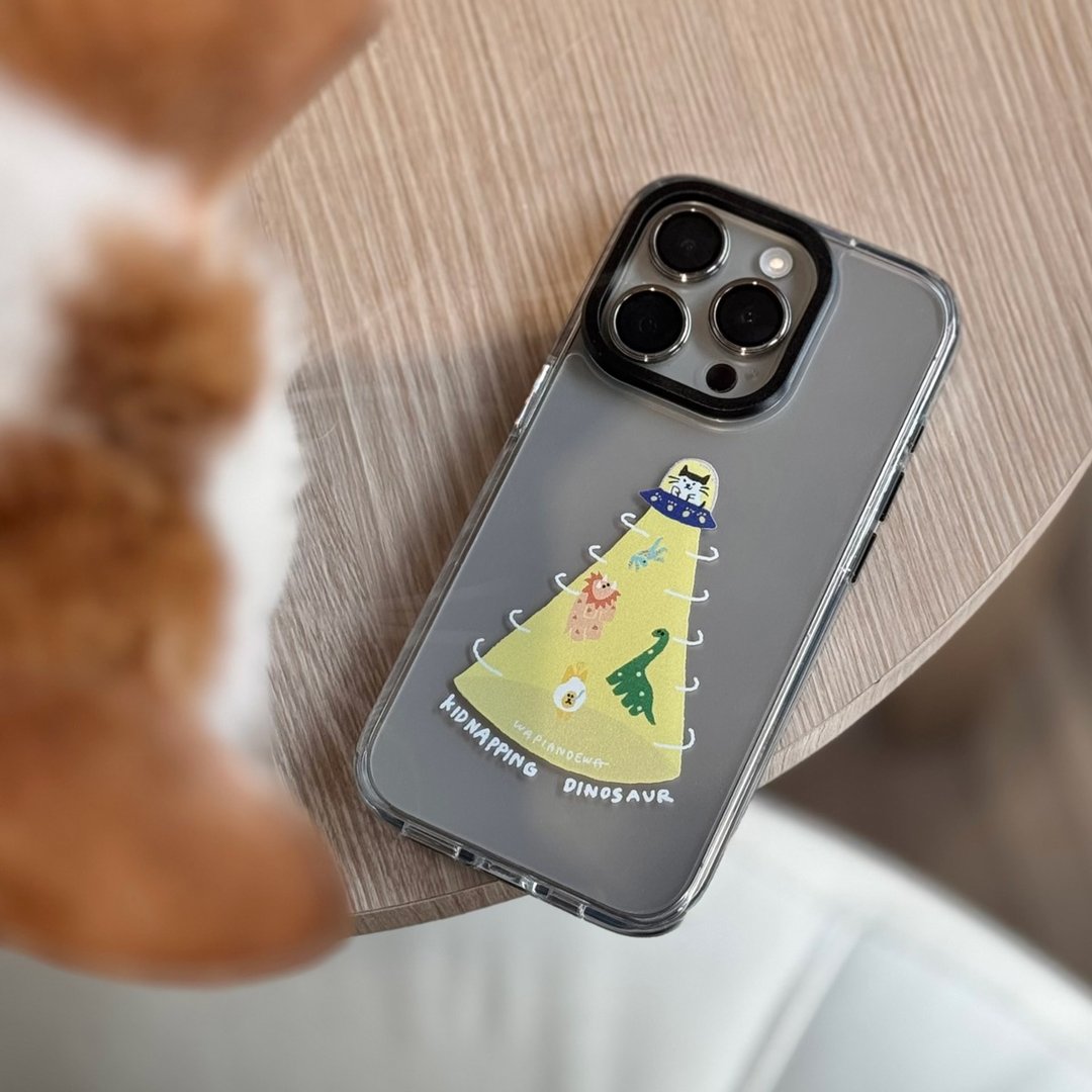 猫星人绑架恐龙们 - iphone 手机壳 - 手机壳/手机套 - 塑料 透明