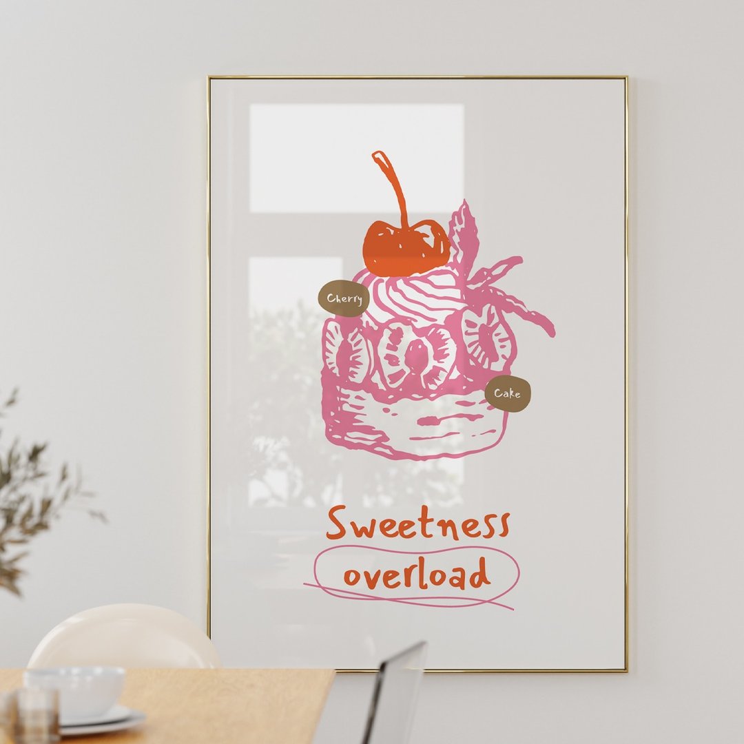 You Dessert Best The No.3 - 樱桃塔海报 挂画 空间布置 - 电子手绘真人画像/绘画/插画 - 其他材质 