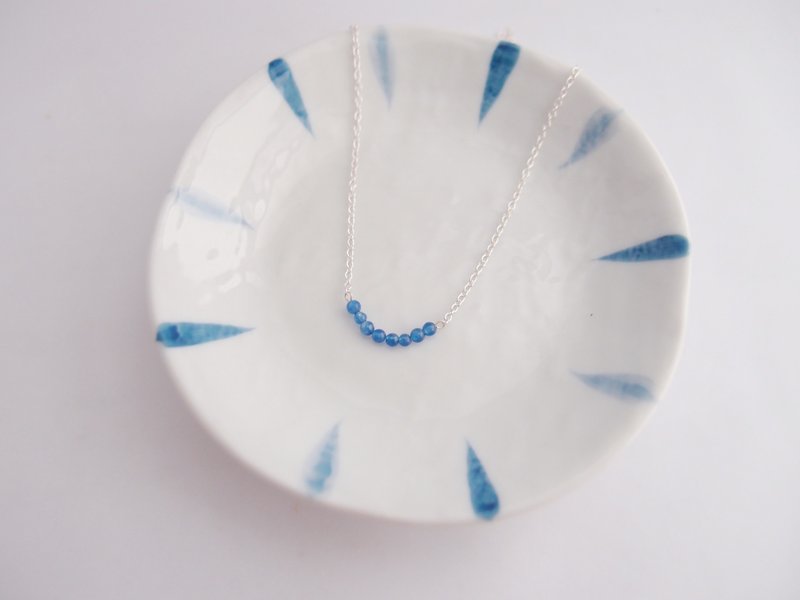 天秤座守护石。串串锁骨银项链 - 项链 - 宝石 蓝色