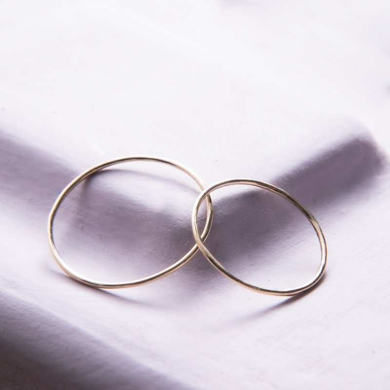 【一对】日常 K金细戒指 / K10 / 0.8mm圆线 / 可指定尺寸 - 戒指 - 其他金属 金色