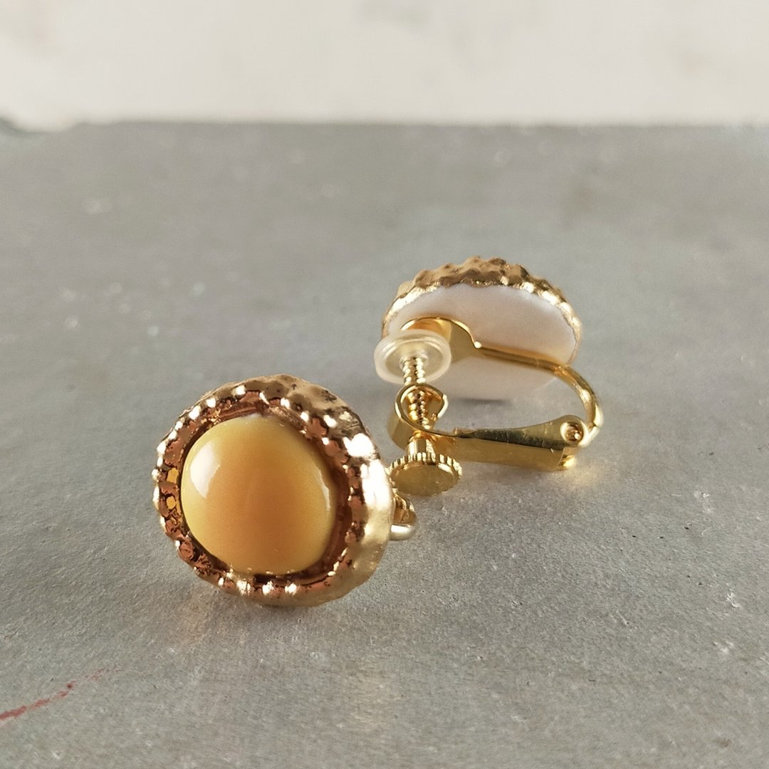 egg color Clip-On - 耳环/耳夹 - 陶 