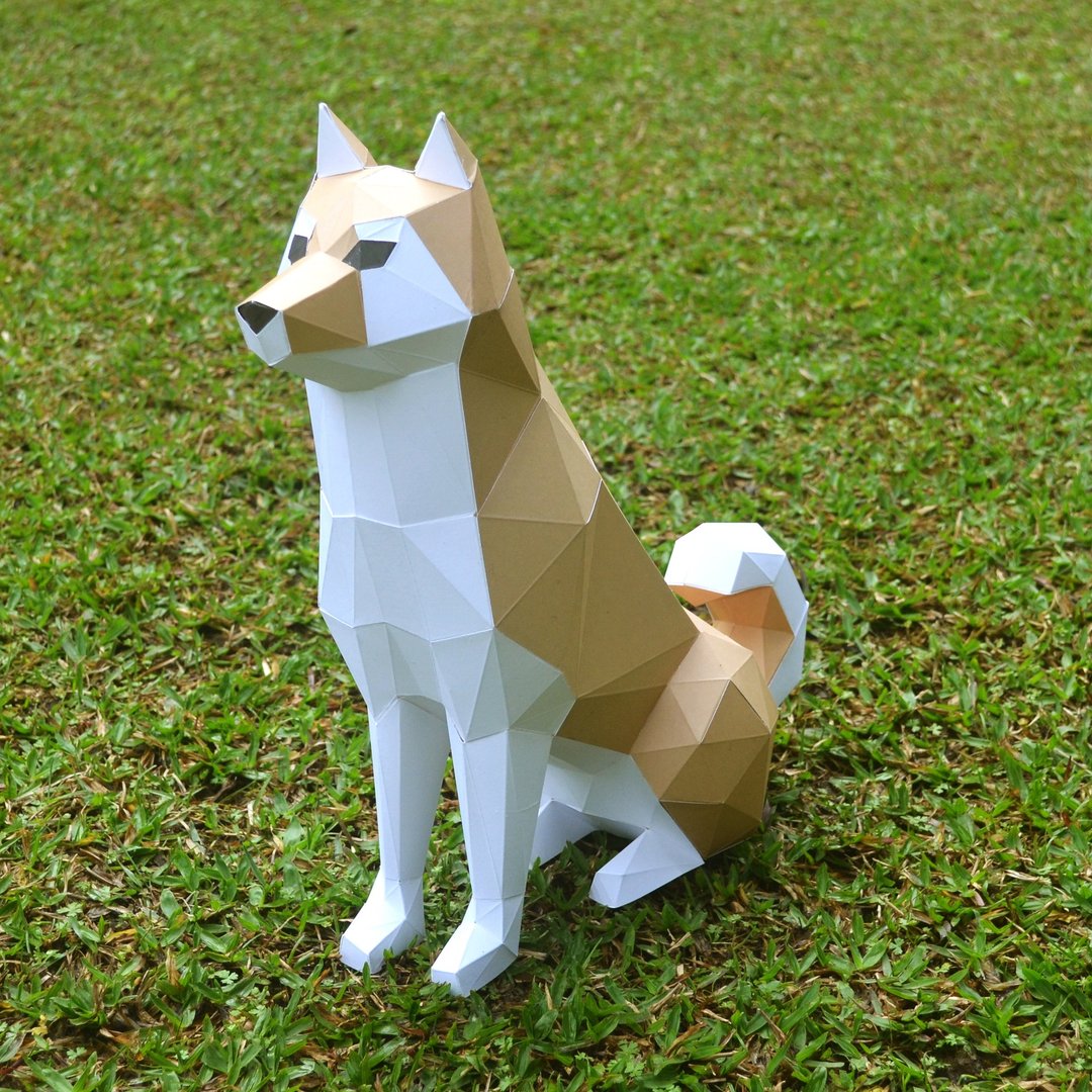 匠纸正版_DIY材料包_手作纸模型_柴犬_刀模版免折免剪真好作 - 木工/竹艺/纸艺 - 纸 卡其色