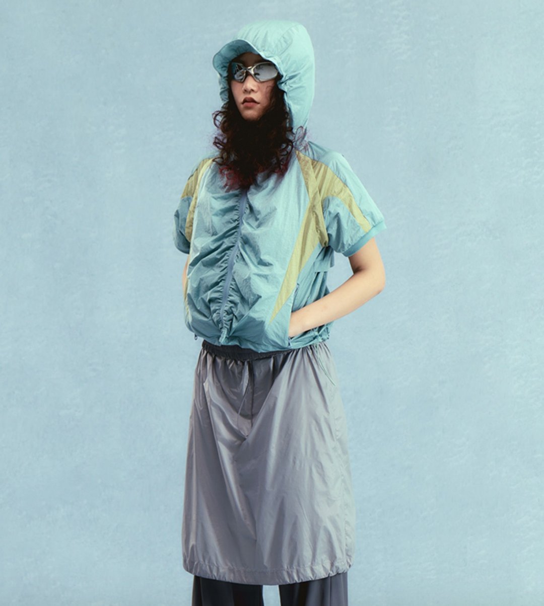 Ocean Jacket 海洋蓝山系短袖外套 美式运动上衣 - 女装上衣 - 其他材质 蓝色