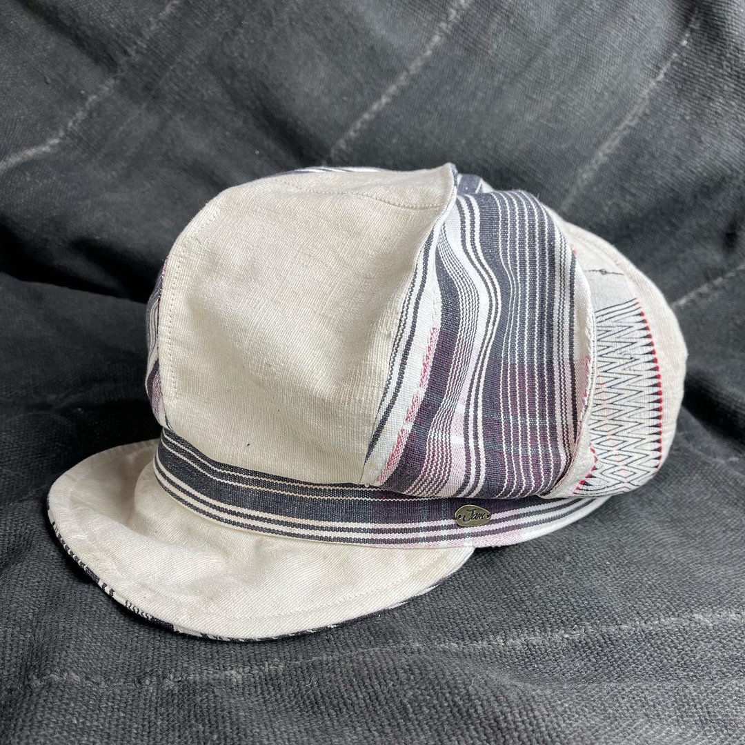 西非Ewe族 緬甸Naga族 ２wayCAP  報童帽 獵帽 - 帽子 - 棉 白色