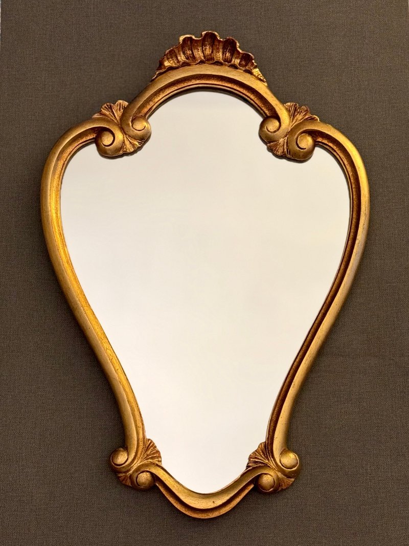 40604-华丽法国古董洛可可风格菱形金色木框镜60x41cm - 墙贴/壁贴 - 木头 