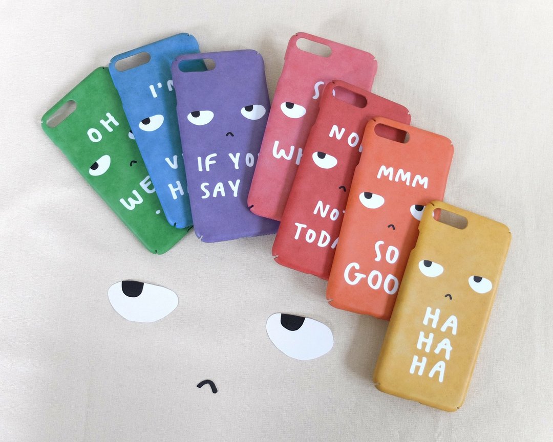 个人化脾气暴躁iPhone壳手机壳เคสมองบน - 手机壳/手机套 - 塑料 多色