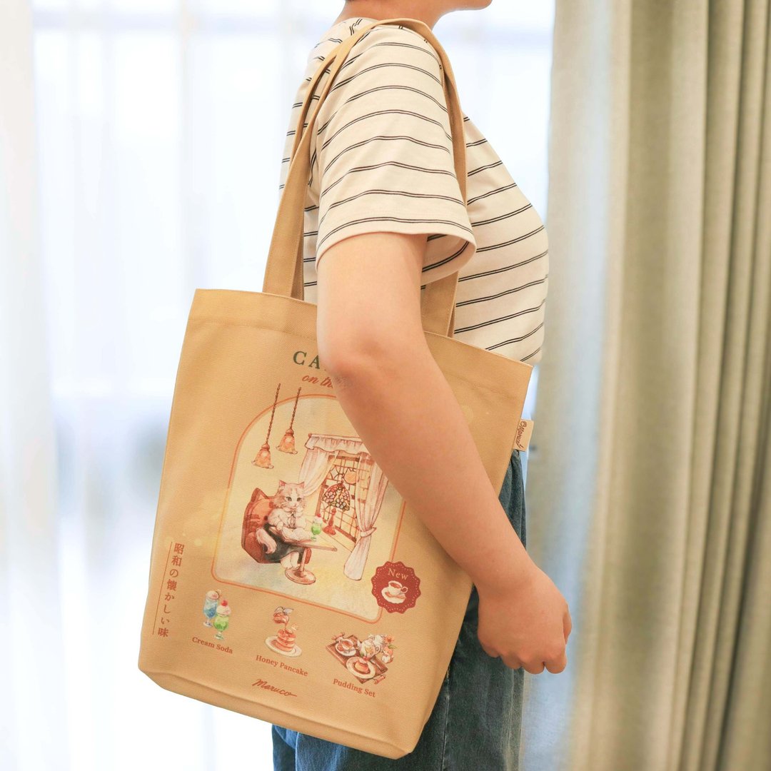 猫咪吃茶店 - 直式肩背袋 - 侧背包/斜挎包 - 塑料 多色