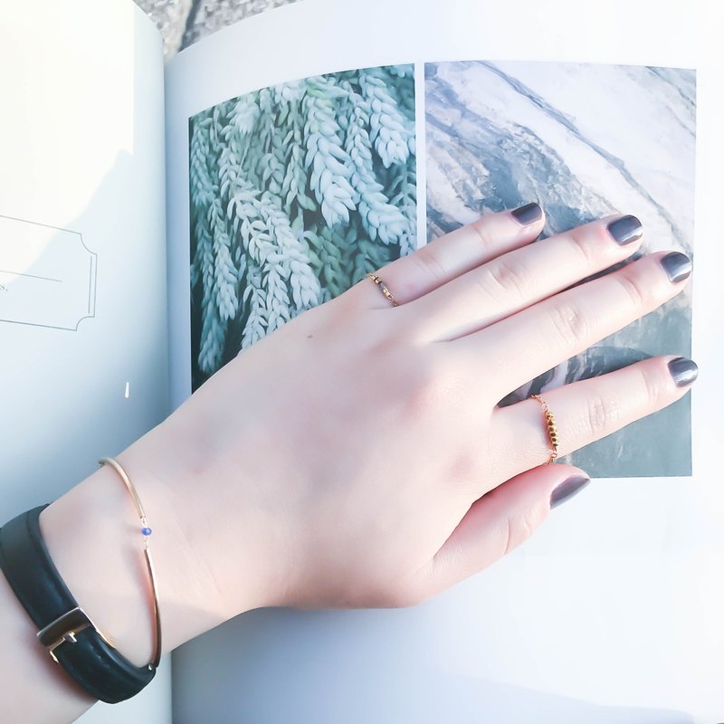 青金蓝玉随 14K包金细手链 - 手链/手环 - 宝石 金色