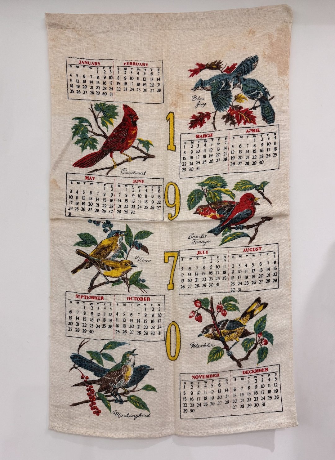 诞生年份 布历【母亲节】1970 美国早期年份布面茶巾 系列 - 门帘/门牌 - 棉 多色