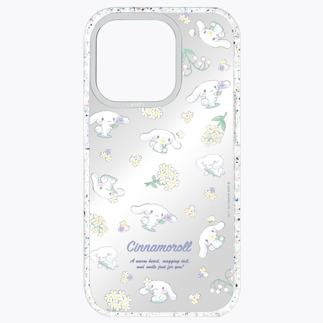 大耳狗喜拿 镜面小花 磁吸版 透彩框 iPhone 16 15 14 13 Pro Max - 手机壳/手机套 - 环保材料 银色
