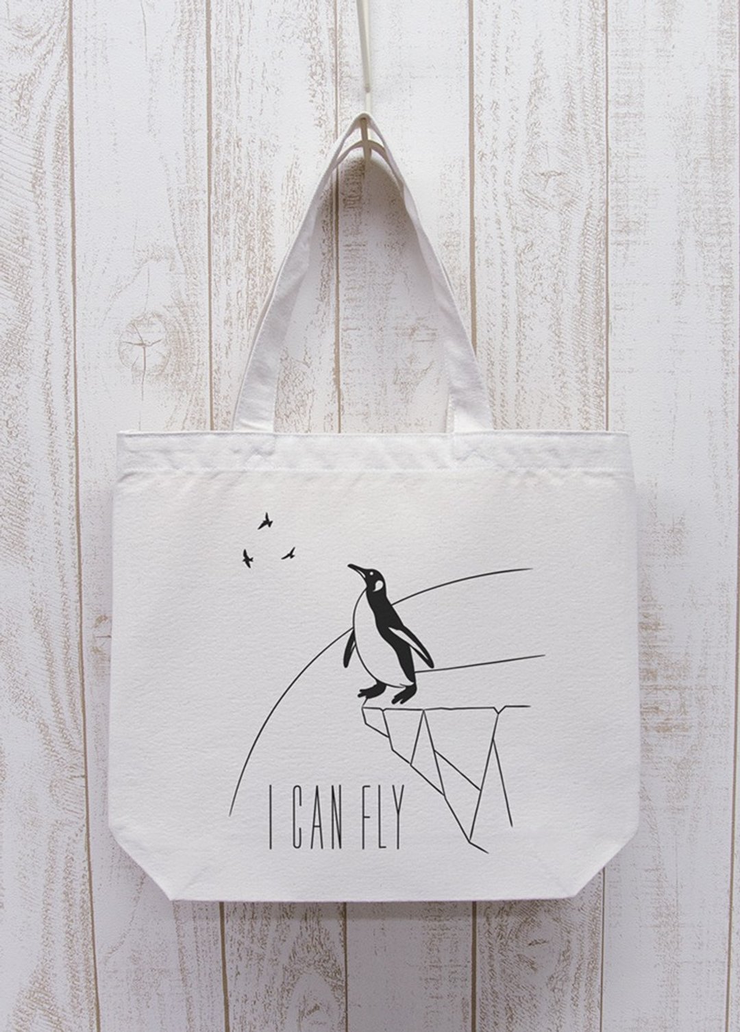 I CAN FLY Penguins Tote Natural / R010-BT-NA - 其他 - 棉 白色