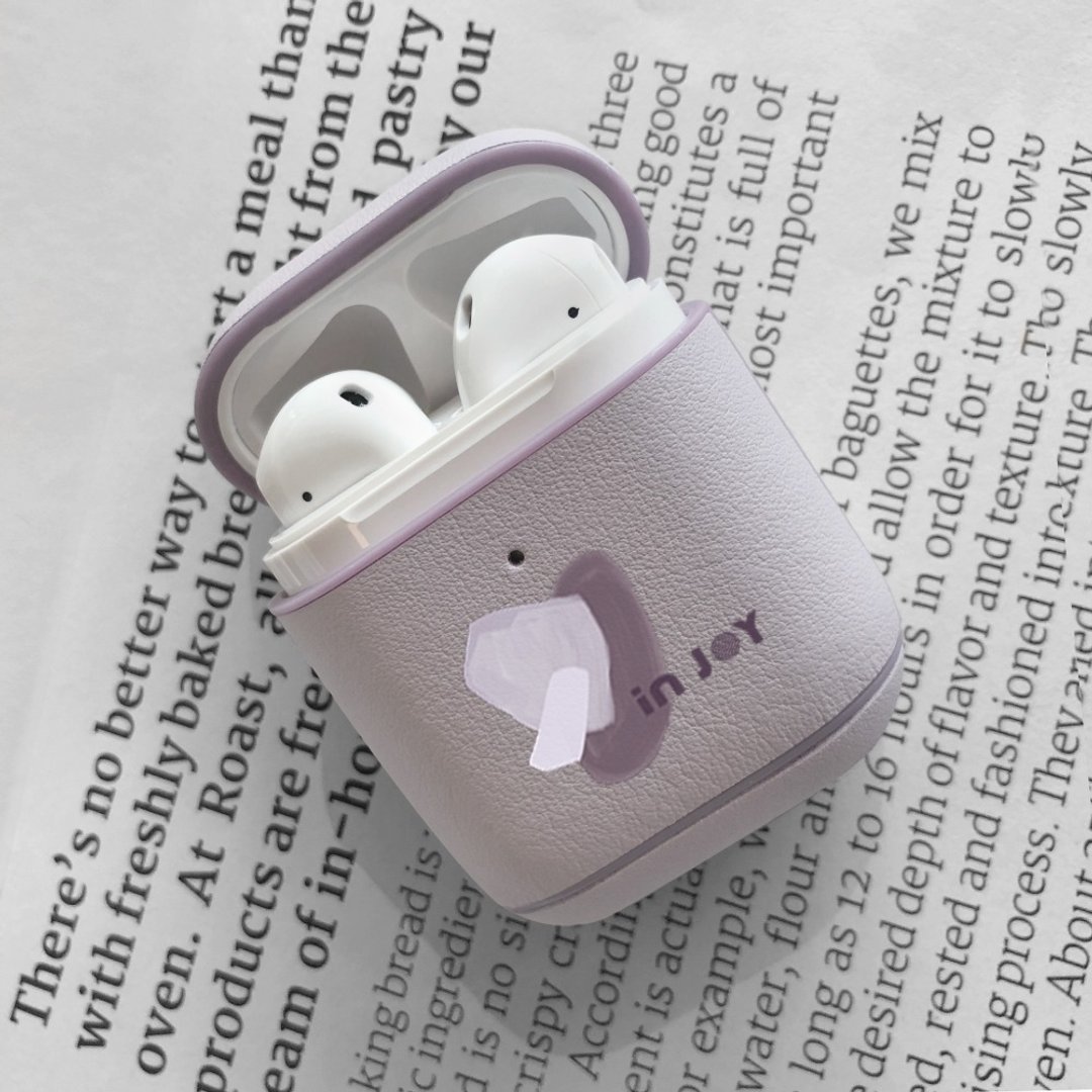 AirPods 薰衣草森林 简约 皮革 保护套 - 耳机收纳 - 真皮 紫色