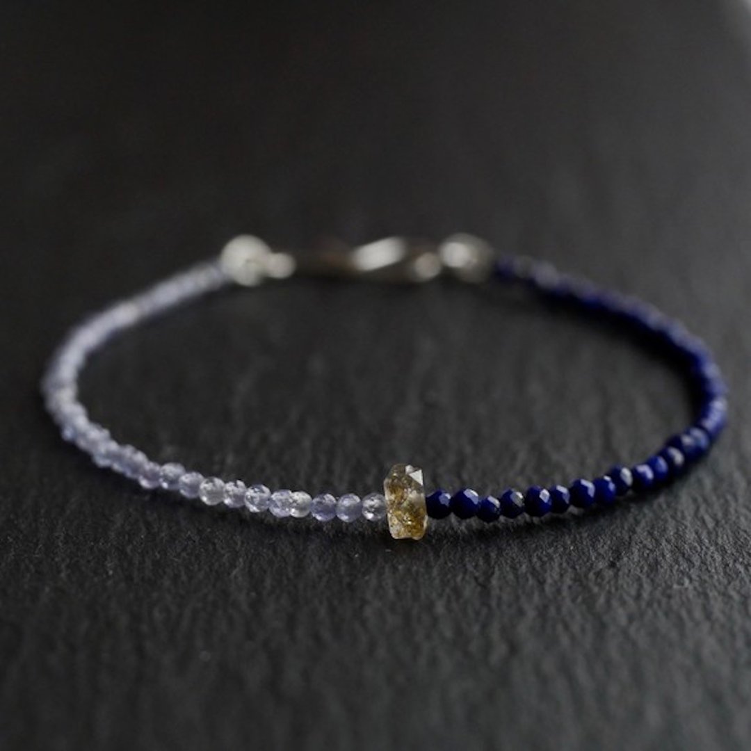 Oil in Quartz& Tanzanite,LapisLazuli Bracelet - 手链/手环 - 宝石 蓝色