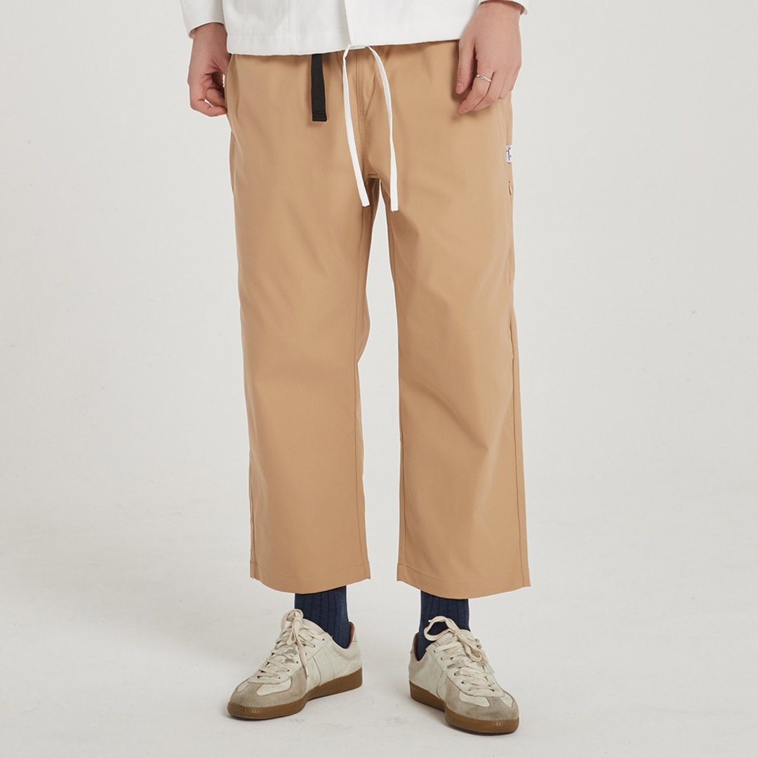 宽版剪裁九分裤 Wide Ankle Pants/简约/素色/情侣服/长裤 - 男士长裤 - 棉 黑色