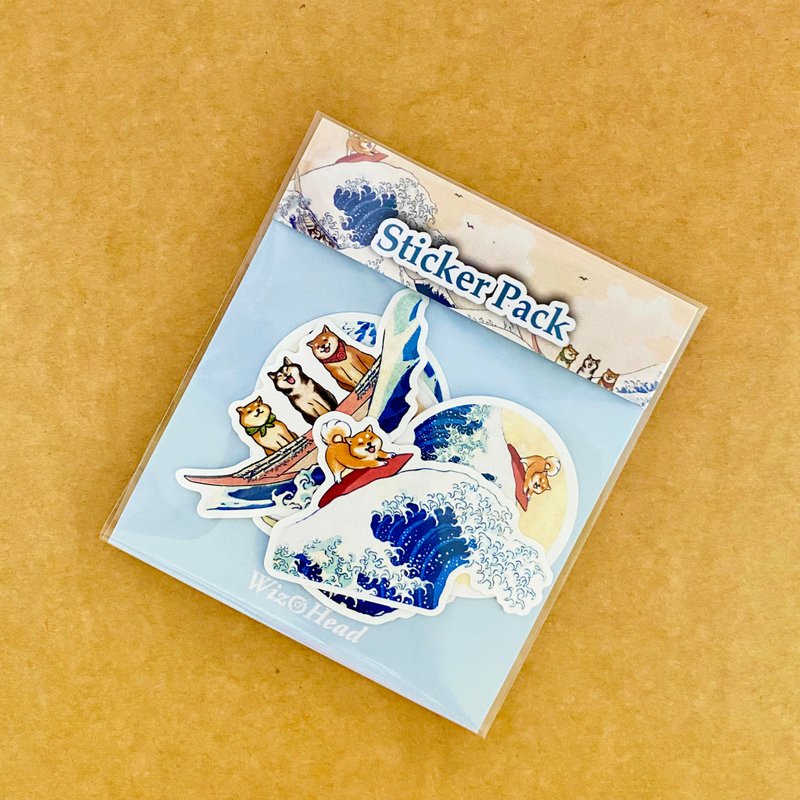 【名画防水贴纸】冲浪柴柴 - 贴纸 - 纸 多色