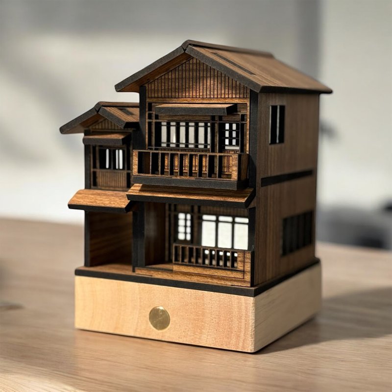【海之京都-翼宿一/伊根舟屋】床头灯/桌面摆件/USB/送小船 - 灯具/灯饰 - 木头 咖啡色
