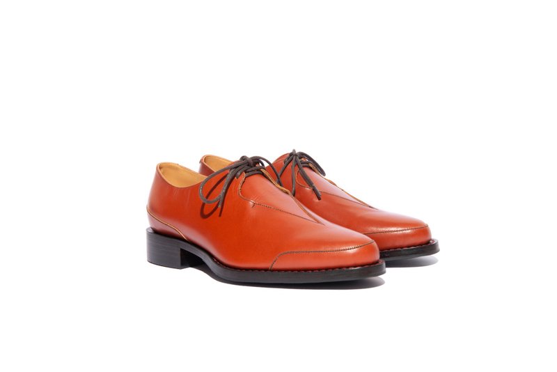 Stitching Sole_Leaf_Org_MTO - 男款皮鞋 - 真皮 红色