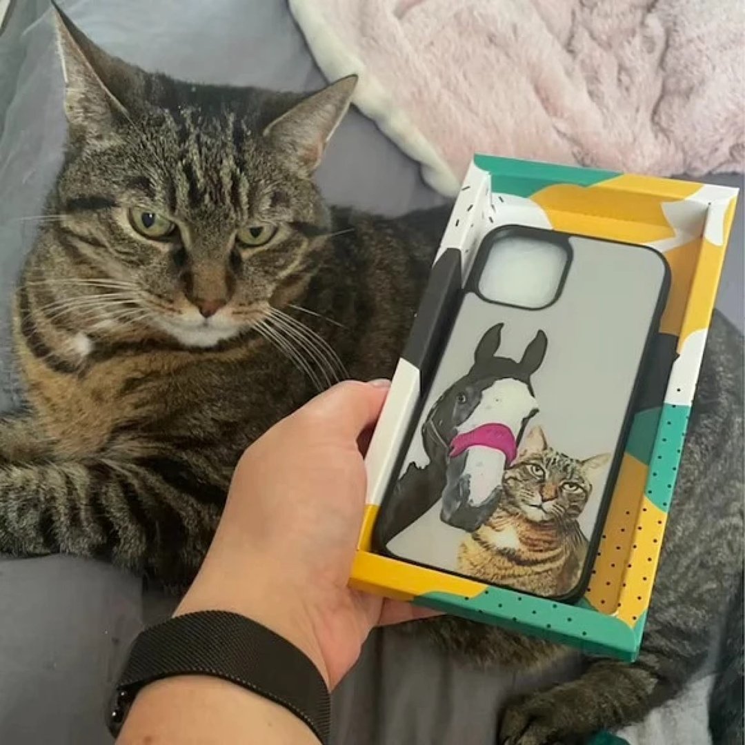 定制化手工宠物自画像手机壳 客制化手绘iPhone手机壳毛孩子肖像 - 手机壳/手机套 - 其他材质 多色