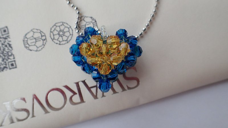 爱心 心心相印-坠饰项链, SWAROVSKI ELEMENTS(施华洛世奇元素) - 项链 - 玻璃 蓝色