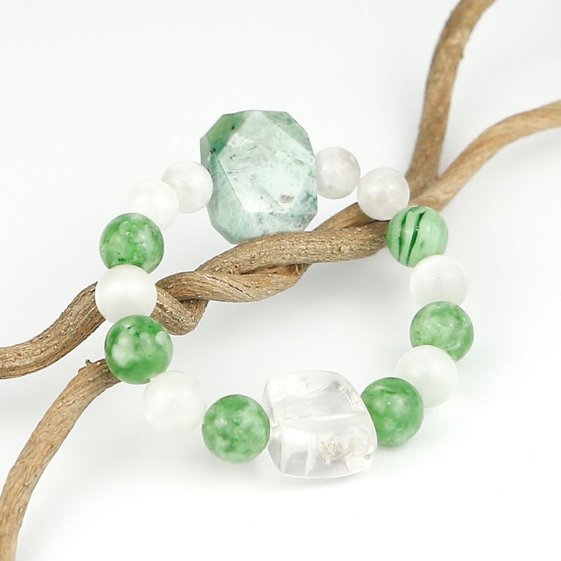 072123七轮调和手串/水草玛瑙白晶/天然/手链/水晶/能量石/原生态 - 手链/手环 - 水晶 多色