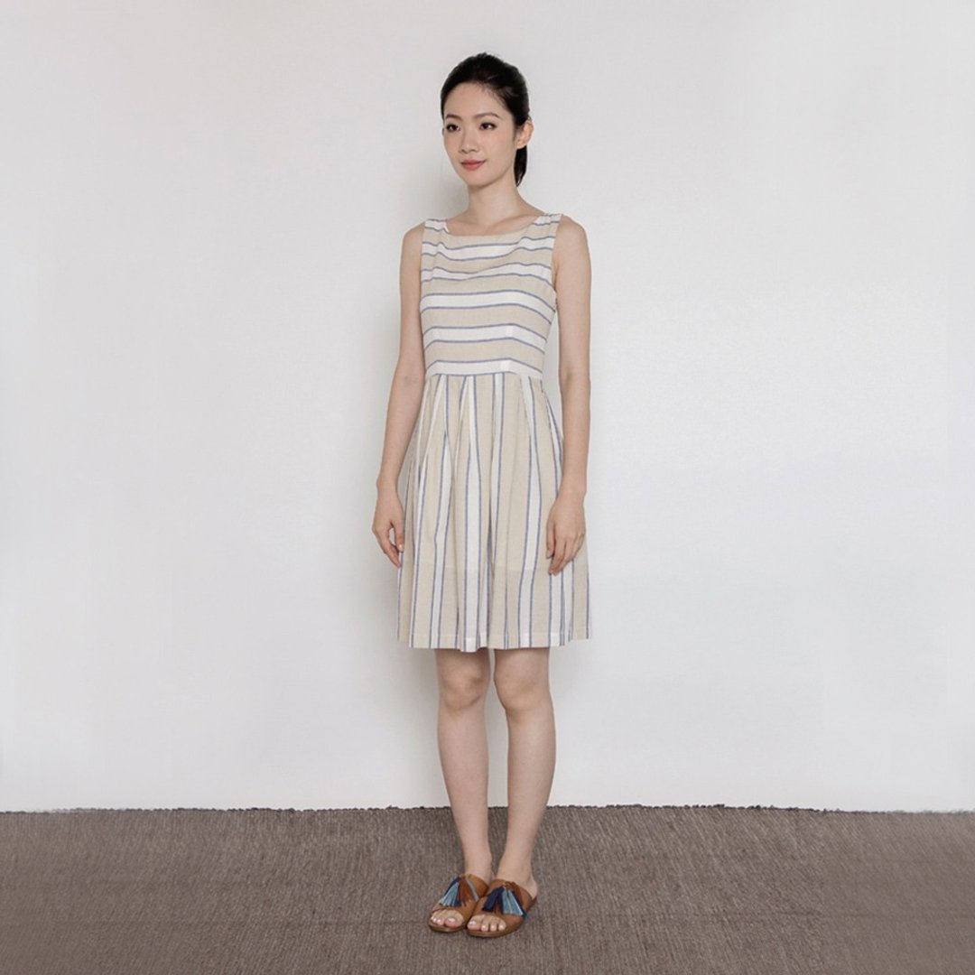 自在真我宽条纹洋装 Free The Soul Wide Stripe Dress - 洋装/连衣裙 - 棉 多色