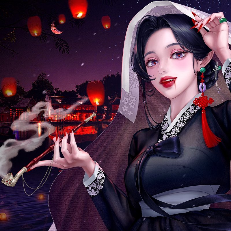 恐怖电影系列，九尾狐（4色） - 贴纸 - 纸 多色