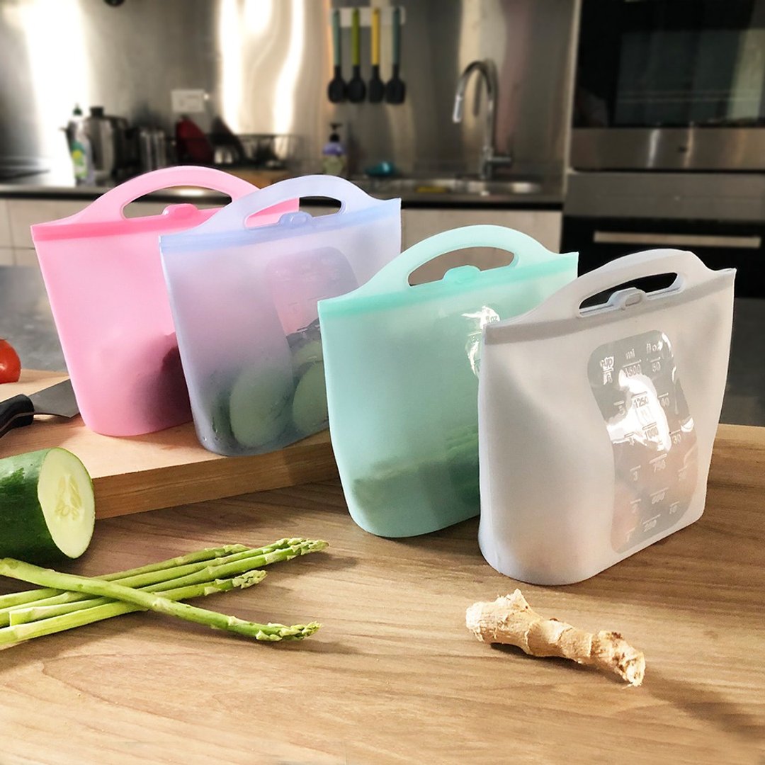升级版果冻QQ硅胶食物夹链袋/分装袋(多种尺寸) - 厨房用具 - 硅胶 多色