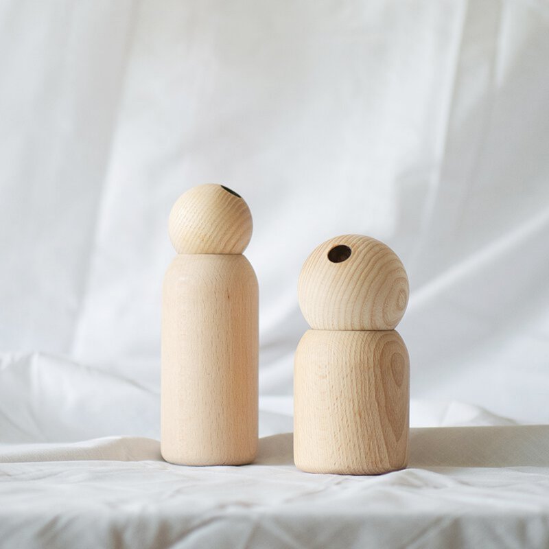 小木偶花器 1.0 / 共2款 - 花瓶/陶器 - 木头 