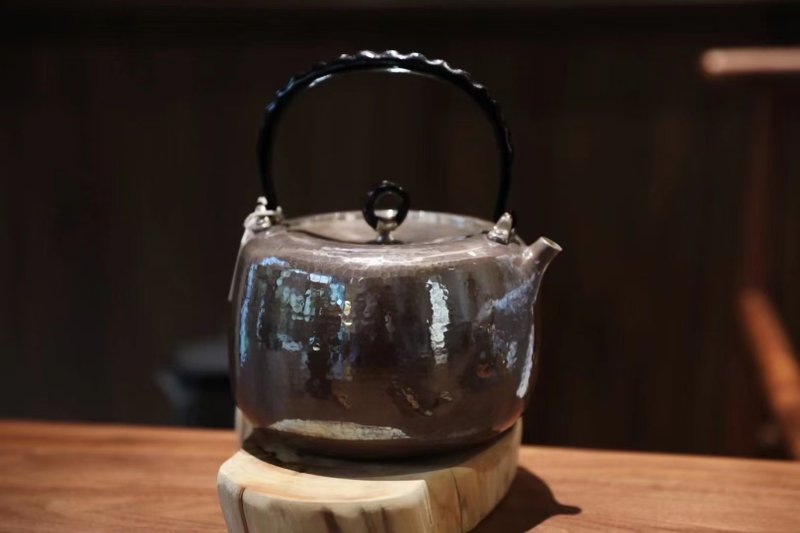尚帧品 紫皮井栏形银壶 银壶烧水壶煮茶器 纯银9999一张打口打出 - 茶具/茶杯 - 纯银 