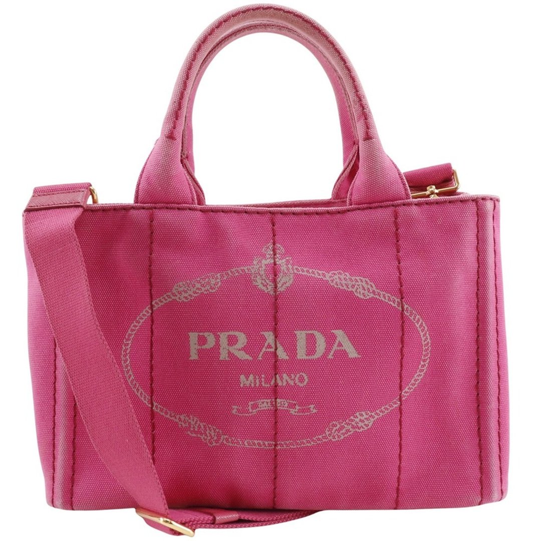 【日本直送】PRADA 普拉达 Canapa 帆布 2WAY 侧肩背包 托特包 粉色 [二手] - 手提包/手提袋 - 棉 粉红色