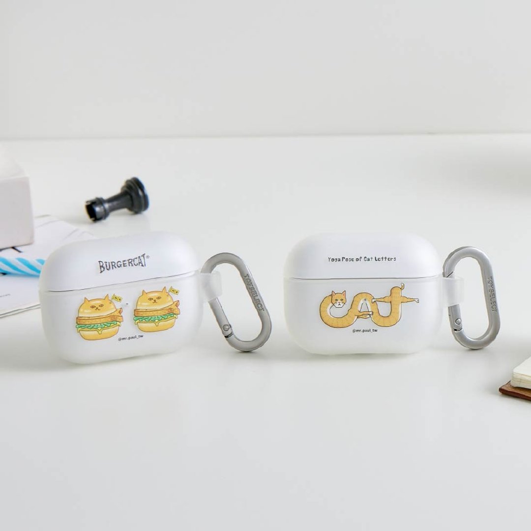 保罗先生 CAT 式猫瑜伽强悍防摔 AirPods 保护套 - 耳机收纳 - 塑料 多色