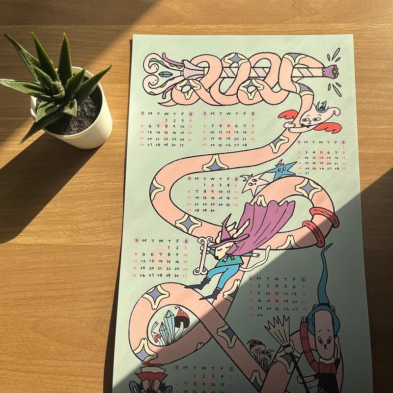 2025蛇年年历365日海报　尺寸 21 x 51 cm - 年历/台历 - 纸 蓝色