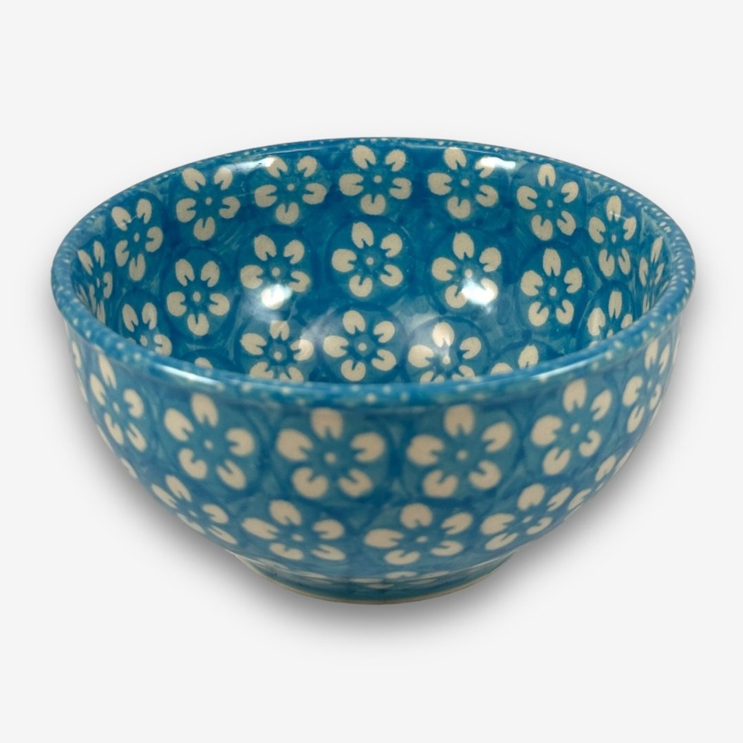 波兰手绘手工陶-饭碗 13cm 传统图腾系列 蓝色 设计师款 - 碗 - 陶 蓝色