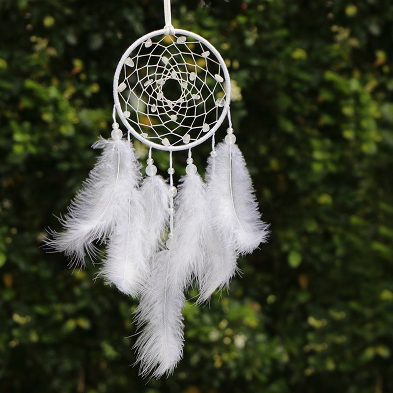 风之能量丨Handmade 白水晶 送礼 设计 捕梦网丨挂饰-精灵白 - 其他 - 其他材质 白色