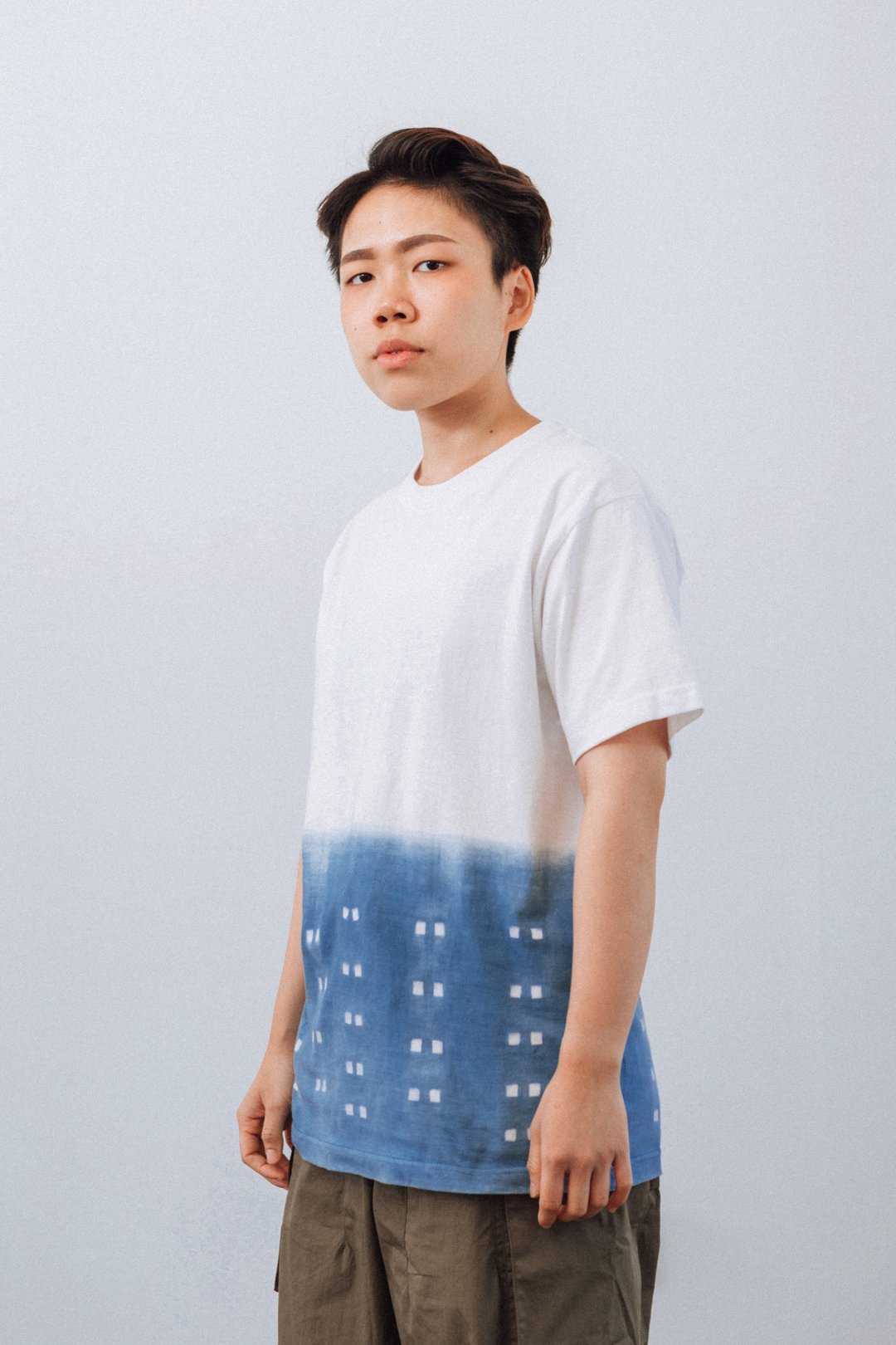 Window Indigo Tee - 男装上衣/T 恤 - 棉 蓝色