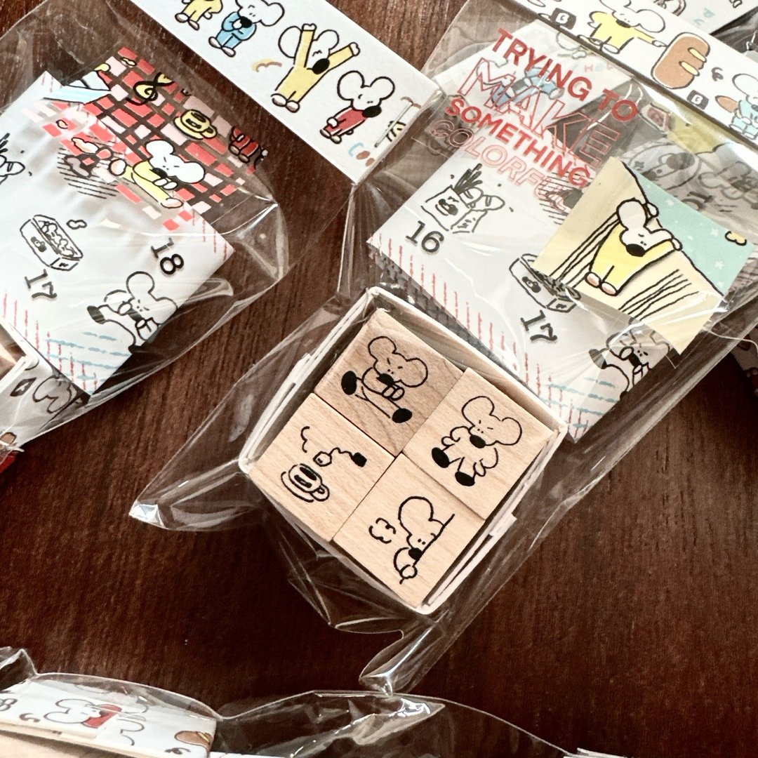 迷你印章小组合 // 4入组 6入组 - 印章/印台 - 木头 