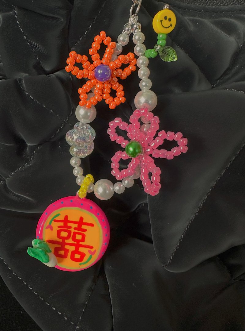 农历新年 手绘 树脂 黏土 串珠原创吊饰 手机绳 - 吊饰 - 粘土 多色