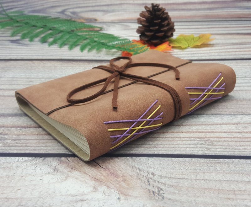 手工制作笔记本 (Journal) 巧克力色绒面布封面 - 笔记本/手帐 - 环保材料 