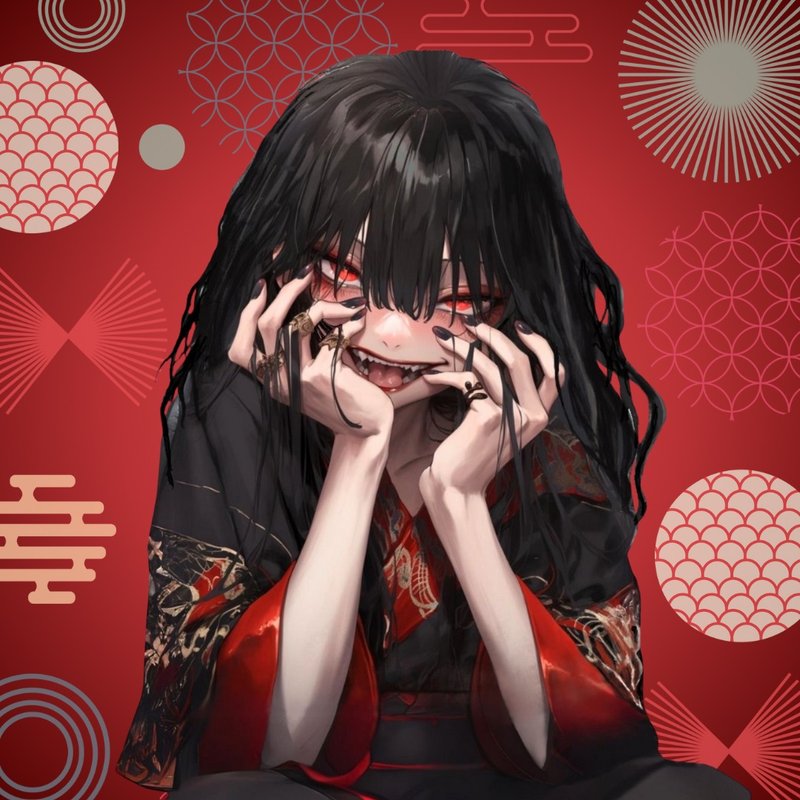 NaChi 原创贴纸【天邪鬼】 - 贴纸 - 其他金属 红色