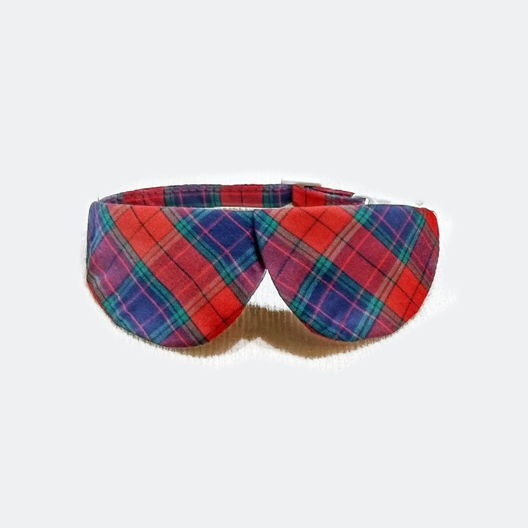 Ella Wang Design Peter Pan Collar 宠物 圆领 颈圈 格纹 学院 - 项圈/牵绳 - 棉 红色